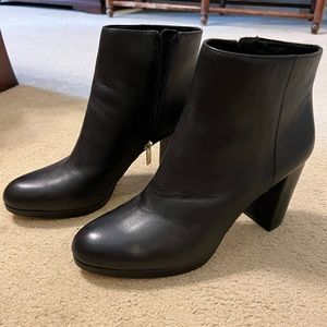 New Vince Camuto black block heel booties, size 9.5